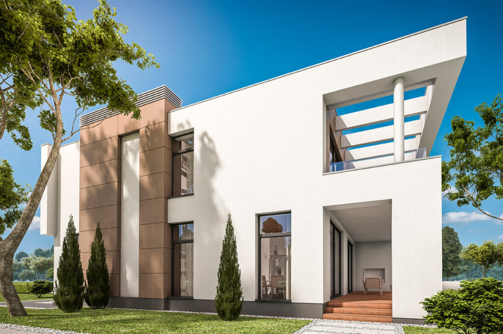 Exterior villa facade painting in the UAE