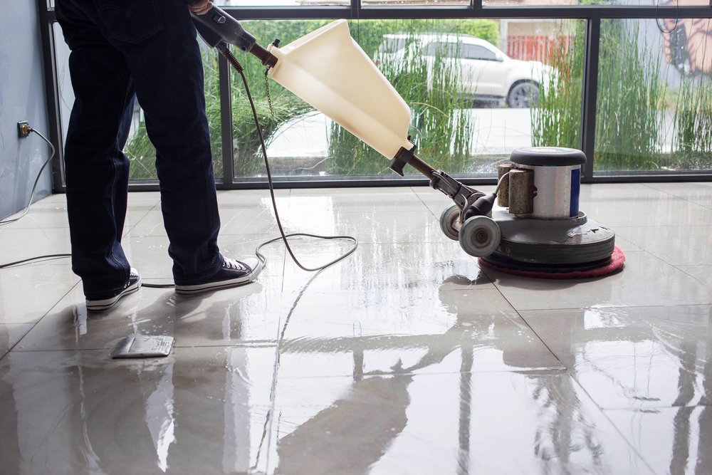 Polished marble floor in a UAE property