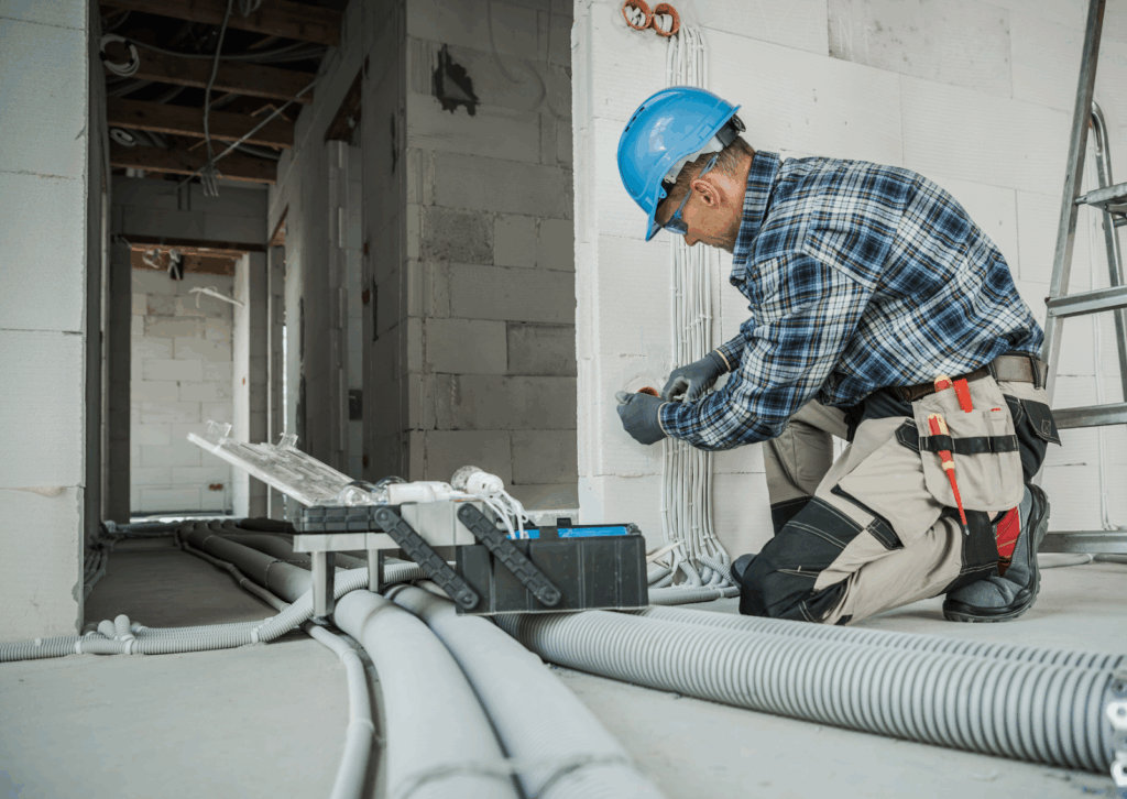 MEP technician servicing building systems in the UAE